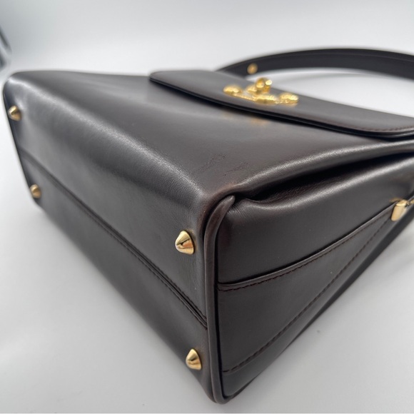 Bally Vintage Brown Leather Shoulder Bag – Gold Hardware - Picture 9 of 16